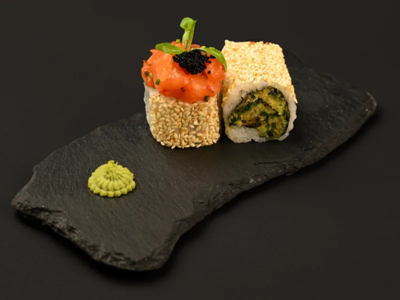 California Rolls Saumon Epinards